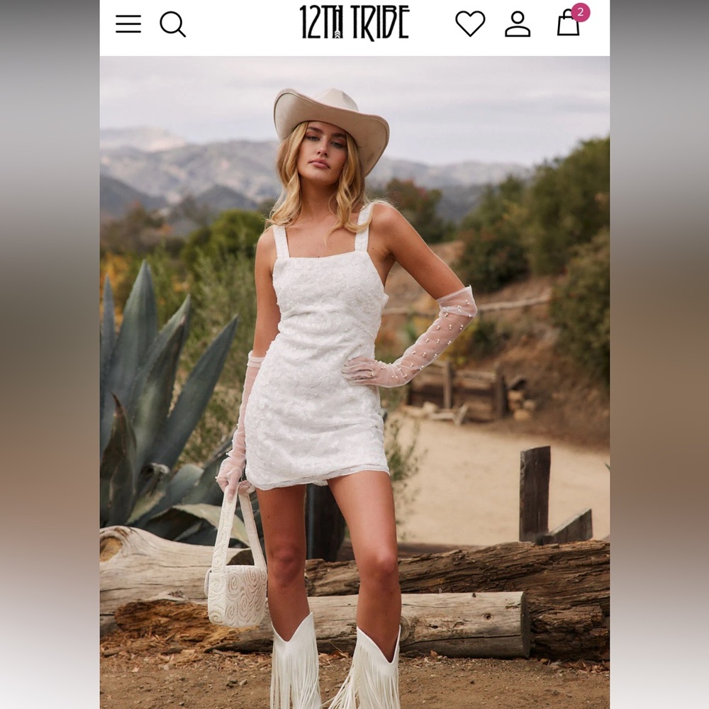 12th Tribe White Mini Dress